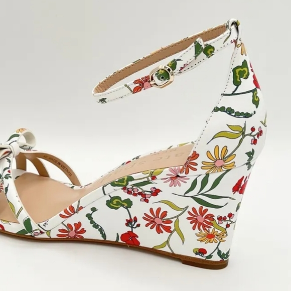 NWT Kate Spade New York Wedge Floral Ankle Strap Garden Heels Summer Sandals - Picture 10 of 15